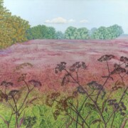 Field Walk, acrylic on canvas, 50 by 50cm SOLD