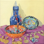 Turkish Still Life, acrylic on canvas, 20 by 20cm, £95