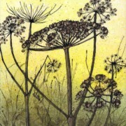 Winter Hogweed, watercolour and mixed media on paper, 25.5 by 28.4cm SOLD