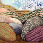 Beach, mixed media on paper, 22 by 22cm £110