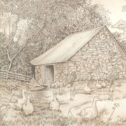 Old Ancrum Pastoral, pencil, ink and wash on paper, 23.8 by 32.5cm £220