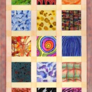 Patchwork Paint 2, mixed media on paper, 33 by 51cm The use of some non-lightfast inks led to some fading so available for £60