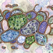 Rocking the Blues, mixed media on paper, 40 by 57cm £180