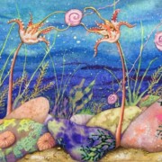 Marine Life, watercolour and mixed media on paper, 36.4 by 21cm £120