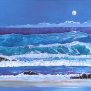 Moonlight Surf, acrylic on canvas, 39 by 49.5cm £220