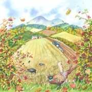 Border Seasons Autumn , watercolour on paper, watercolour on paper, 17 by 17cm £110