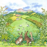 Border Seasons Spring ,watercolour on paper, 17 by 17cm £110