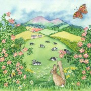 Border Seasons Summer , watercolour on paper, 17 by 17cm £110