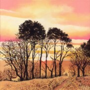 Sunset Trees, acrylic on canvas, 30 by 30cm £180
