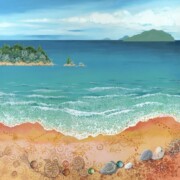 Turtle Beach, acrylic on canvas, 50 by 50cm Not for sale