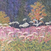 Hogweed Field, acrylic on canvas, 30 by 30cm SOLD