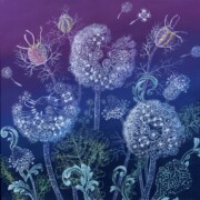 Frosted Flora, acrylic on canvas, 40 by 40cm, £220