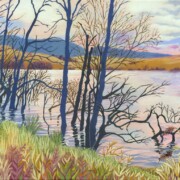 Cauldshiels Loch, acrylic on canvas, 40 by 30cm, £195